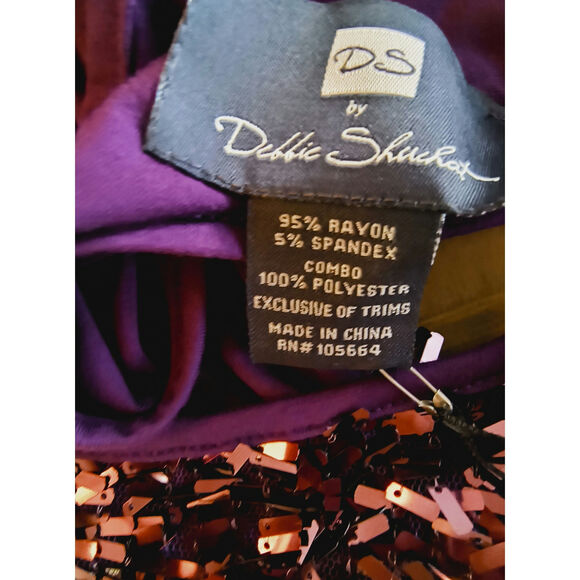 DS by Debbie Shuchat Sequin Tank Top Women's Size M Purple Sleeveless Party Cami - Picture 14 of 16
